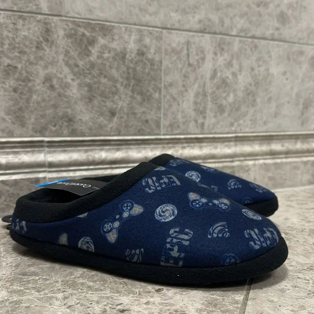 Cuddl Duds Boys Printed Epic Gamer Fleece Clog Slipper NEW L (5-6)